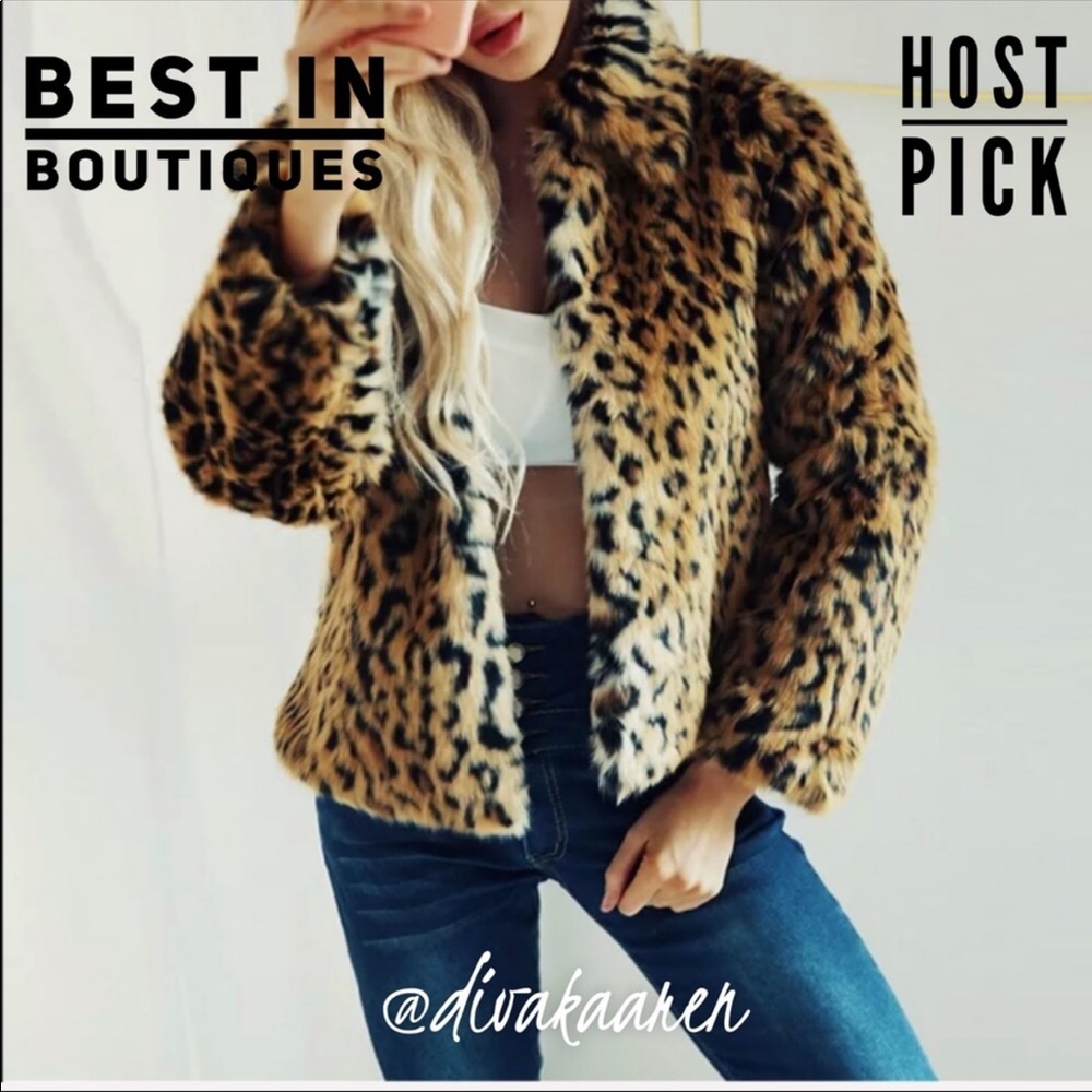 LAST ONE! Faux Fur Leopard Coat/Jacket - Picture 1 of 8